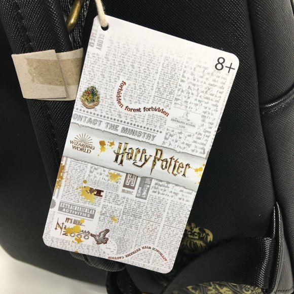 Loungefly Harry Potter Trilogy Triple Zip Pocket Mini Backpack Black Multicolor main image 5